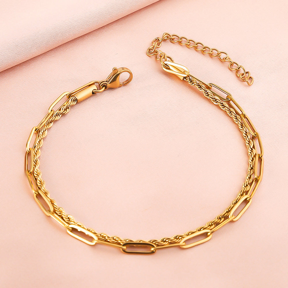 Luxury Gold Bracelet for Women Adjustable Gold Chain Women Jewelry Gift - Twist Chain