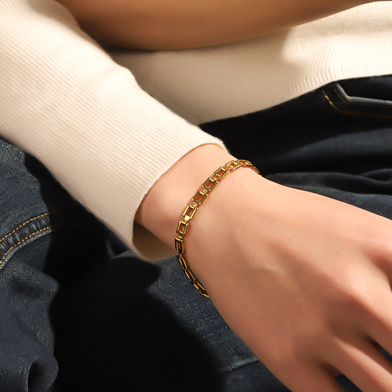 Luxury Gold Bracelet for Women Adjustable Gold Chain Women Jewelry Gift - Square Chain