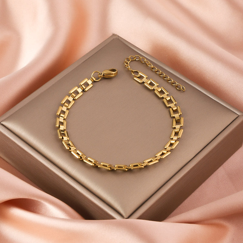 Luxury Gold Bracelet for Women Adjustable Gold Chain Women Jewelry Gift - Square Chain