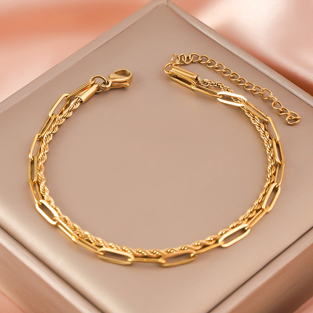 Luxury Gold Bracelet for Women Adjustable Gold Chain Women Jewelry Gift - Twist Chain