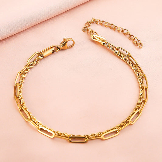 Luxury Gold Bracelet for Women Adjustable Gold Chain Women Jewelry Gift - Twist Chain