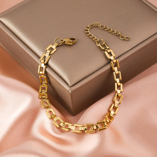 Luxury Gold Bracelet for Women Adjustable Gold Chain Women Jewelry Gift - Square Chain