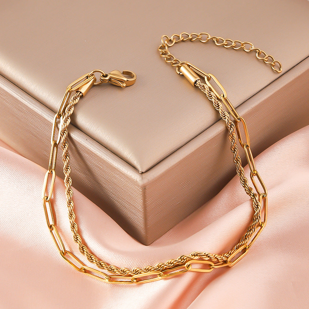 Luxury Gold Bracelet for Women Adjustable Gold Chain Women Jewelry Gift - Twist Chain