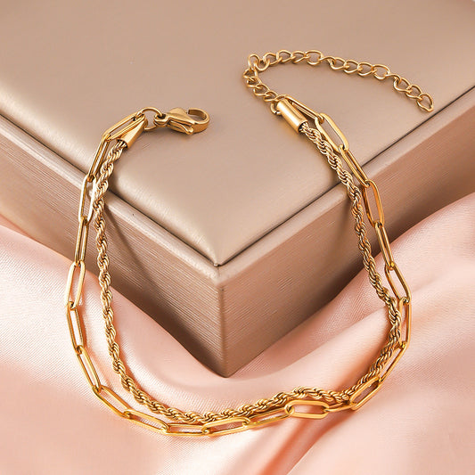 Luxury Gold Bracelet for Women Adjustable Gold Chain Women Jewelry Gift - Twist Chain