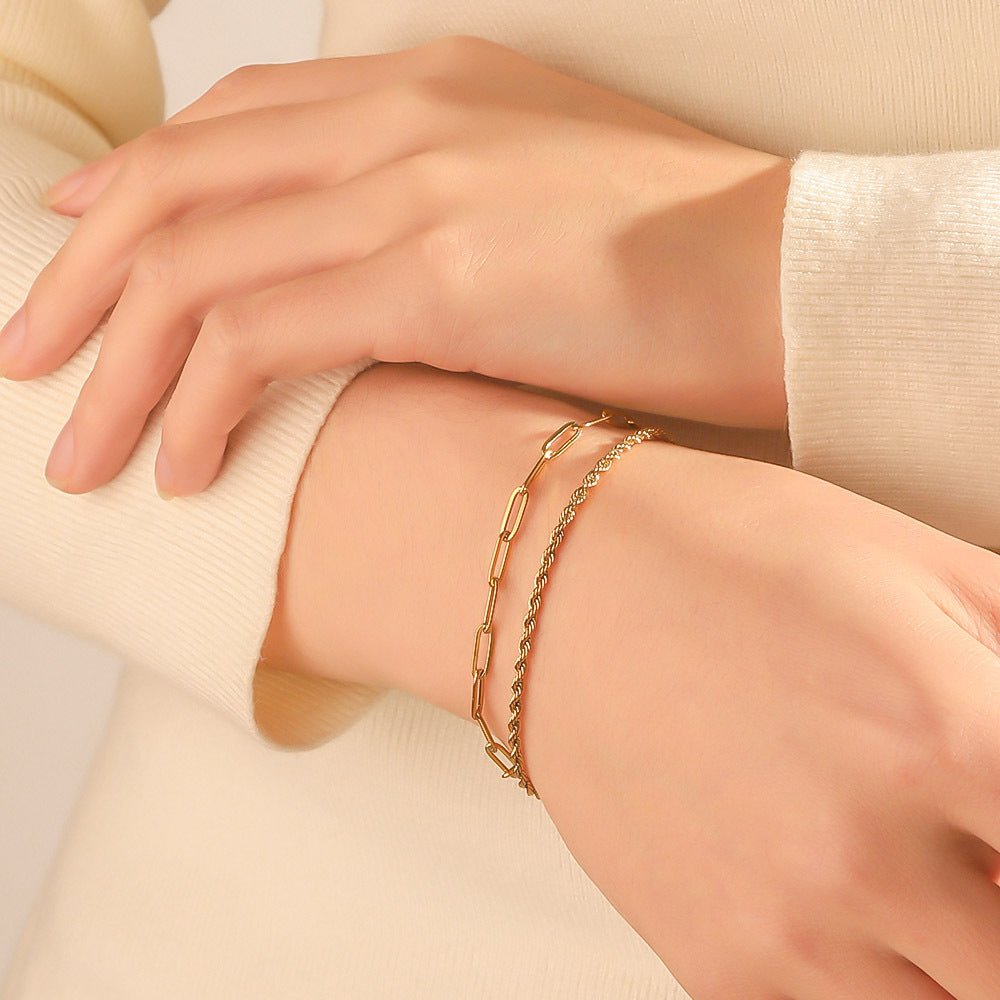 Luxury Gold Bracelet for Women Adjustable Gold Chain Women Jewelry Gift - Twist Chain