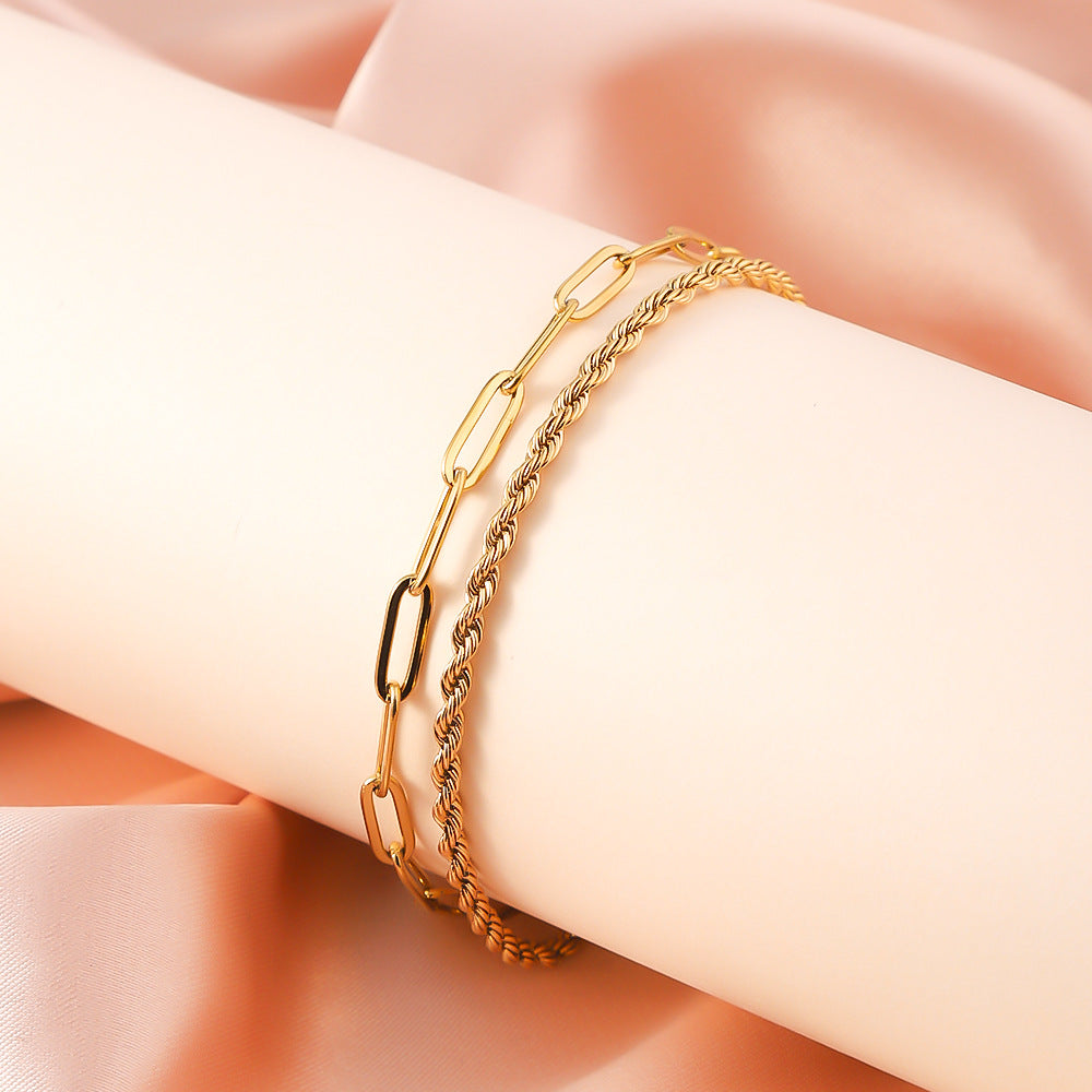 Luxury Gold Bracelet for Women Adjustable Gold Chain Women Jewelry Gift - Twist Chain